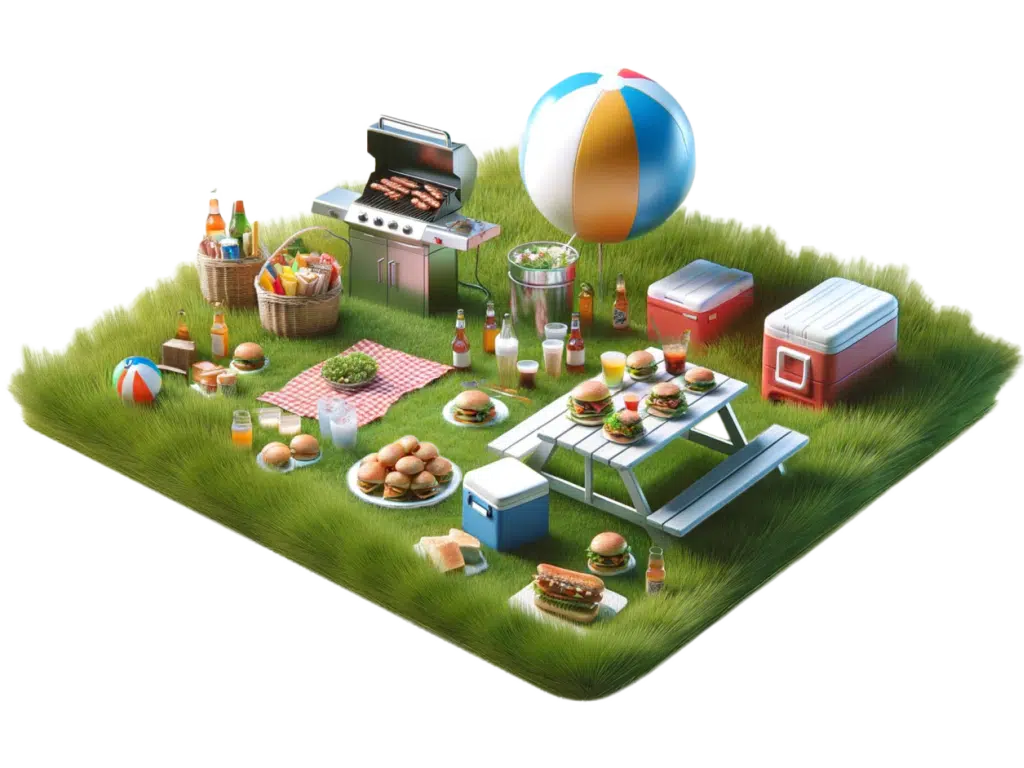 Heavy summertime outdoor equipment and gear