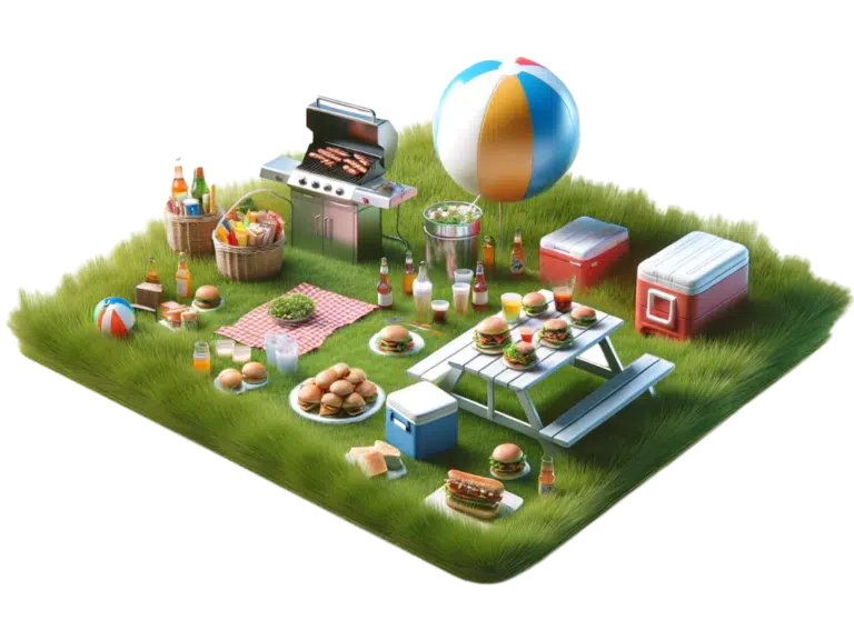 Heavy summertime outdoor equipment and gear